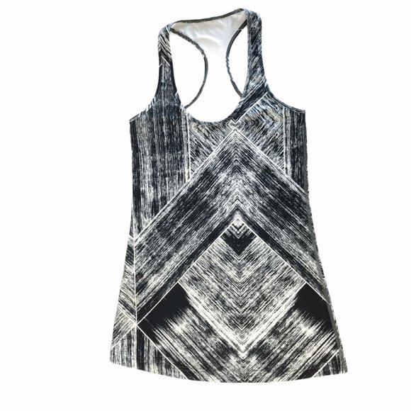 Lululemon Racerback Tank Top CRB Black White Geo S - Picture 6 of 10
